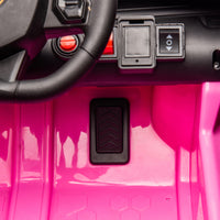 12V Kids Ride On Car W Parents Remote Control,Licensed Lamborghini Aventador Xago,Hydraulic Pressure Door,Slow Start,Early Education,Bluetooth,Adjustable Volume,Mp3,Usb,Led Lights For Kids Aged 3 8. Pink 50 99 Lbs Polypropylene