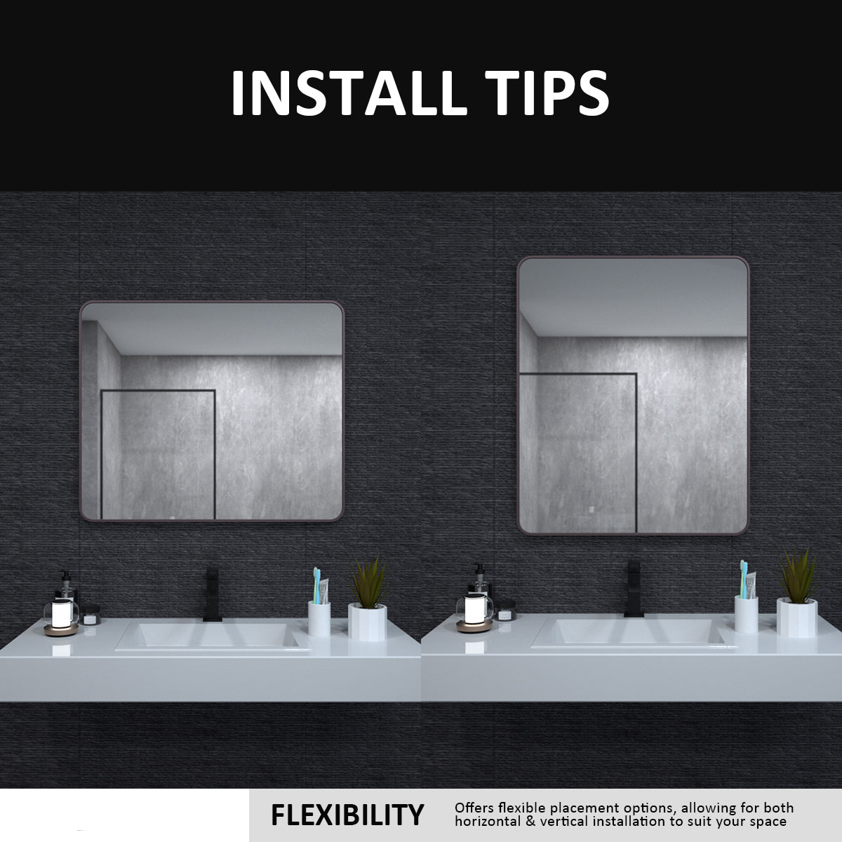 30 In. W X 36 In. H Rectangular Framed Wall Bathroom Vanity Mirror In Oil Rubbed Bronze Oil Rubbed Bronze Aluminium