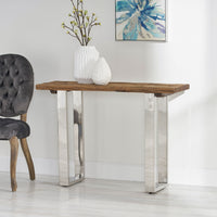 Console Table Natural Wood Metal