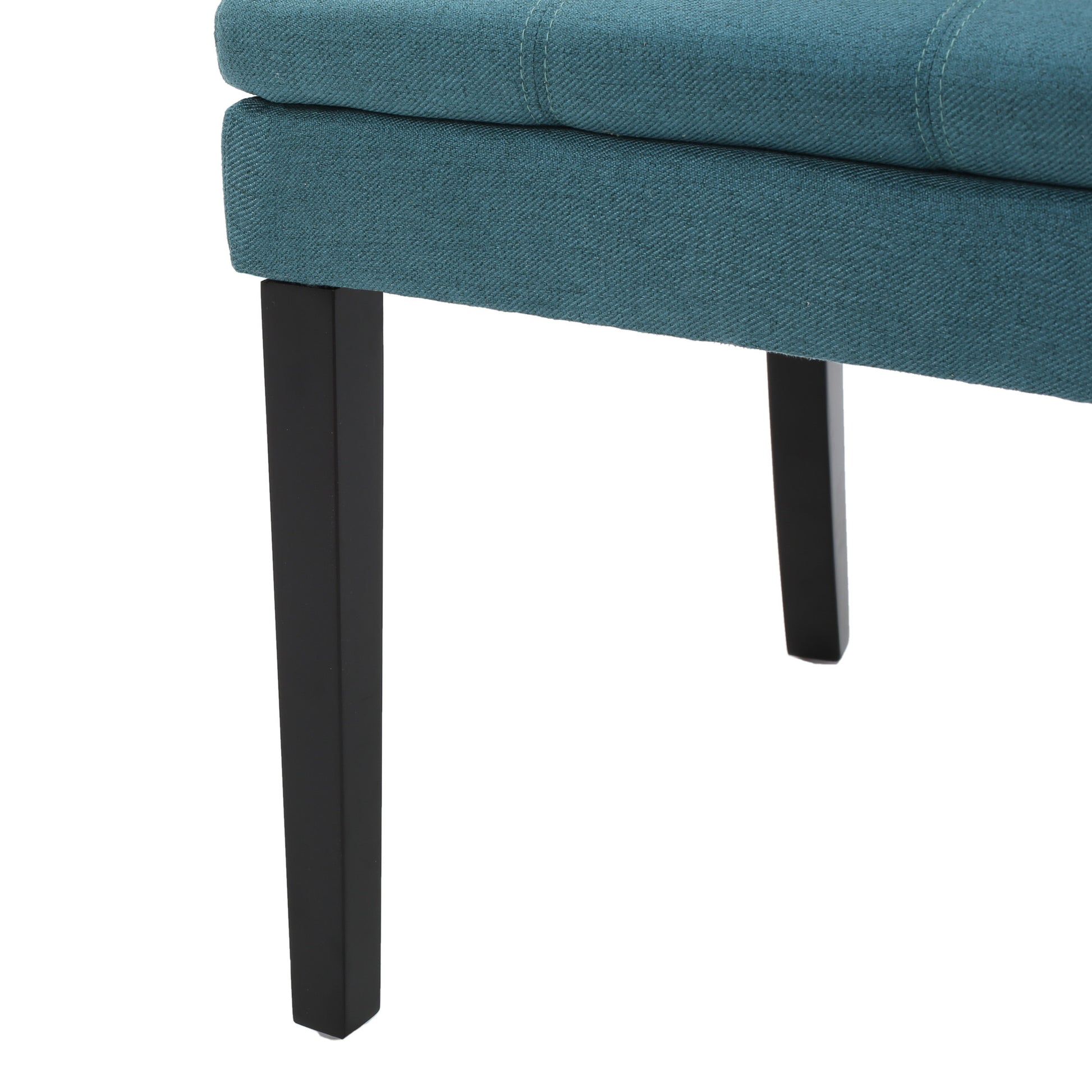 Dining Chair Aqua Blue Wood Fabric