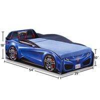 Speedy Toddler Race Car Bed, Blue Blue Particle Board