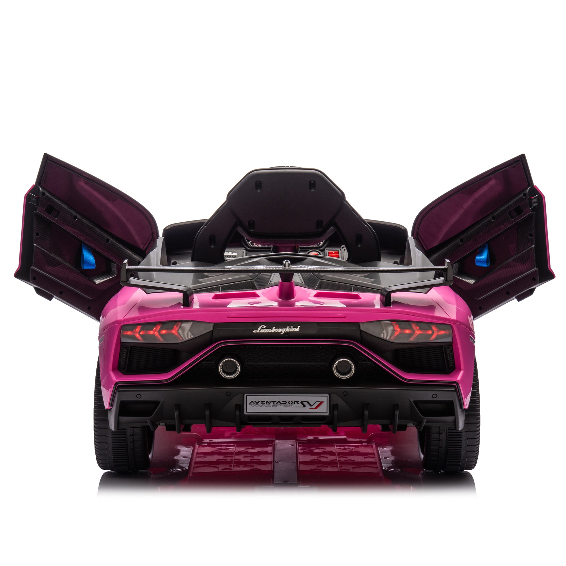 12V Kids Ride On Car W Parents Remote Control,Licensed Lamborghini Aventador Xago,Hydraulic Pressure Door,Slow Start,Early Education,Bluetooth,Adjustable Volume,Mp3,Usb,Led Lights For Kids Aged 3 8. Pink 50 99 Lbs Polypropylene