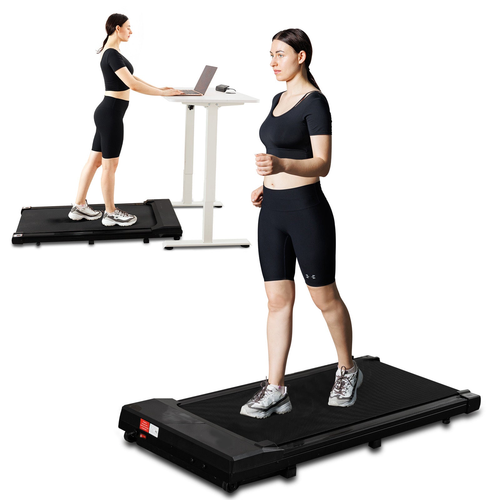 Flat Walker Black Indoor Fitness Black Without Durable Primary Living Space Multifunctional Aluminium Alloy