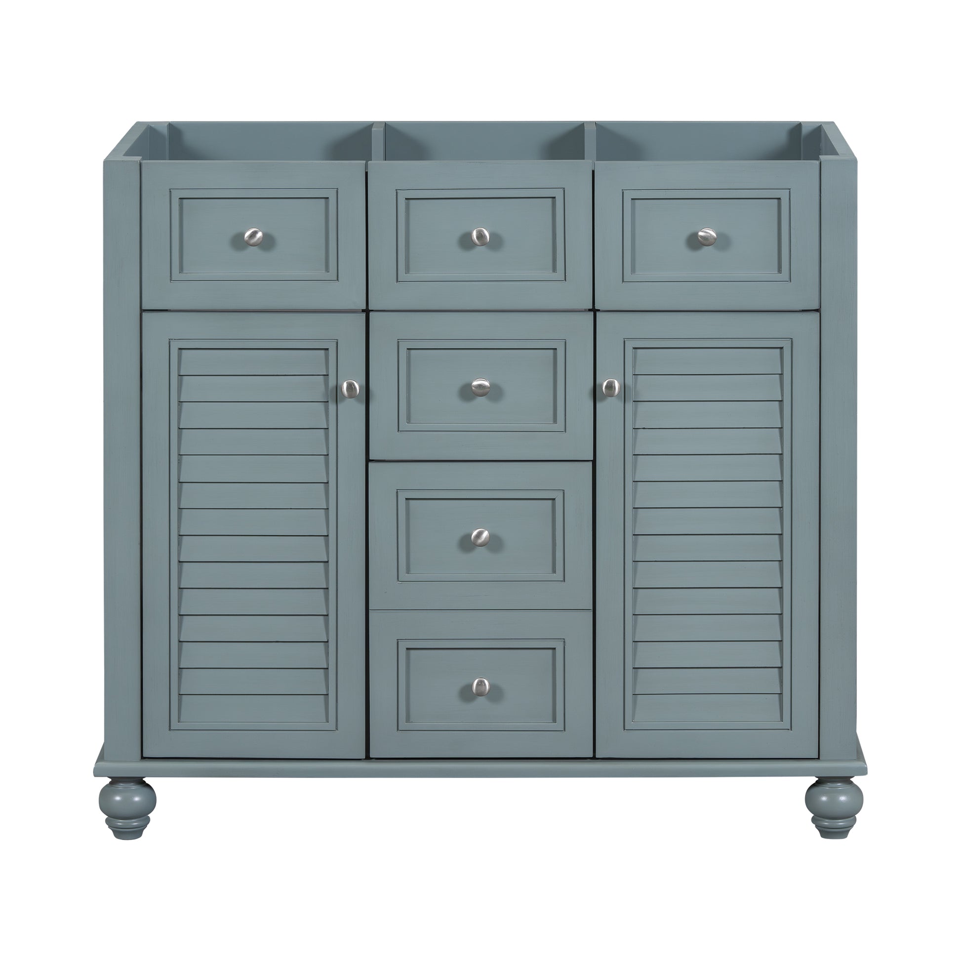 36" Bathroom Vanity Cabinet Without Sink, Free Standing Vanity Set With 2 Drawers& Soft Closing Doors, Solid Wood Frame Bathroom Cabinet, Blue Not Include Basin Sink 2 Blue 2 Bathroom Freestanding Solid Wood Mdf Painted