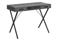 Computer Desk, Home Office, Laptop, Left, Right Set Up, Storage Drawers, 42"L, Work, Grey Laminate, Black Metal, Contemporary, Modern Grey Particle Board