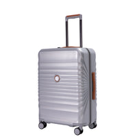 24" Luggage Lightweight Suitcase Tsa Lock Usb Portluggage Wheel Lock Artificial Leather Top Handle Spinner Wheels Silver Silver Abs Pc