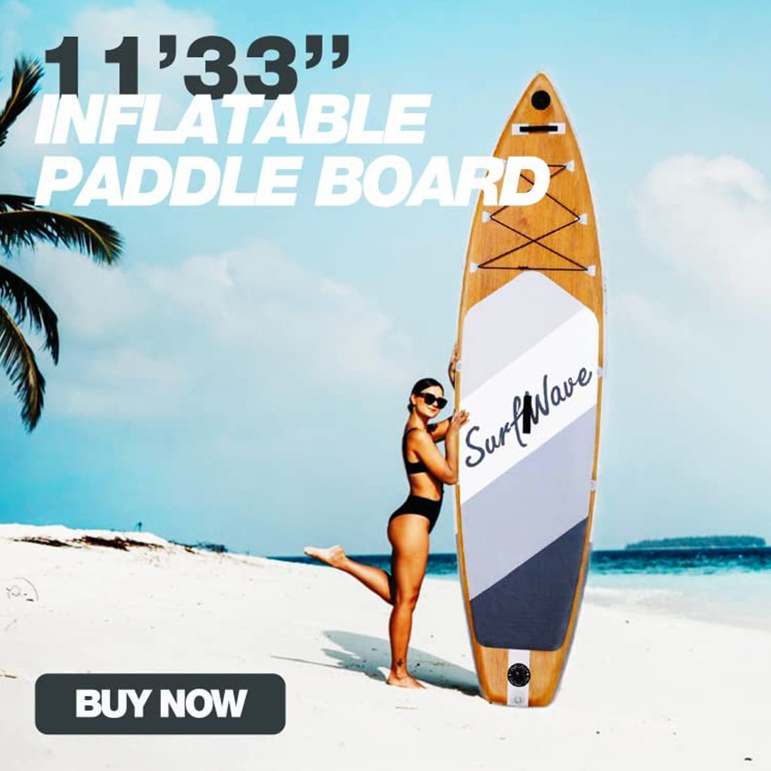 Inflatable Stand Up Paddle Board 11'X34"X6" With Accessories Water Sports Dark Grey Anti Slip Garden & Outdoor American Design,Beach Multifunctional Pvc