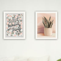 "Collect Moments Not Things" Framed Wall Art For Living Room, Wall Art Print For Home Decor, Bedroom Wall Art By House Fenway Multicolor Wood Paper