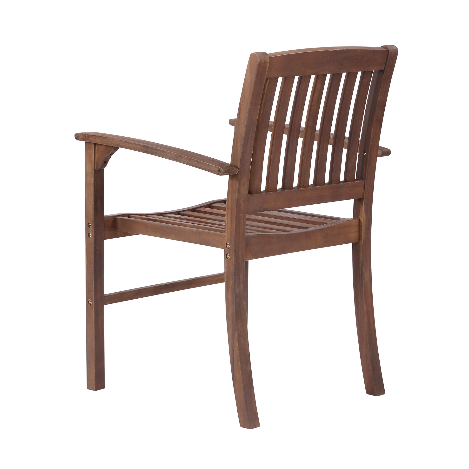 Patio Dining Chair Set Of 2, Solid Wood Indoor Outdoor Furniture Brown Brown Acacia Wood