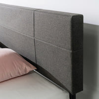 Denna Uph Std Bed Dark Grey Queen Gray Upholstered