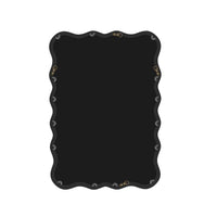 Solid Wood Wavy Rectangle Mirror Black 40" X 28" Modern Mirror Wall Decor For Bathroom, Bedroom, Living Room, Dining Room, Cloakroom, Entryway Rectangle Antique Black Living Room Large 33In 40In Glass Solid Wood