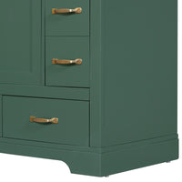 36" Bathroom Vanity With Sink Combo, Six Drawers, Multi Functional Drawer Divider, Adjustable Shelf, Green Old Sku:Sy999808Aaf Green Solid Wood Mdf