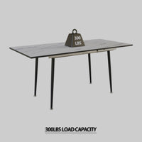 An Expandable Dining Table Set For 2 6 People, Equipped With Pu Fabric Thick Cushioned Dining Chairs And An Elegant And Spacious Dining Tablekitchen Table And Chair Set, With Black Metal Legs Grey