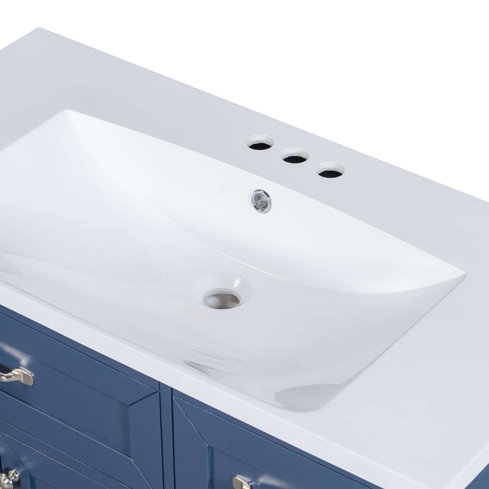 36" Bathroom Vanity With Sink Combo, Blue Bathroom Cabinet With Drawers, Solid Frame And Mdf Board Old Sku:Jl000007Aac Blue Solid Wood Mdf