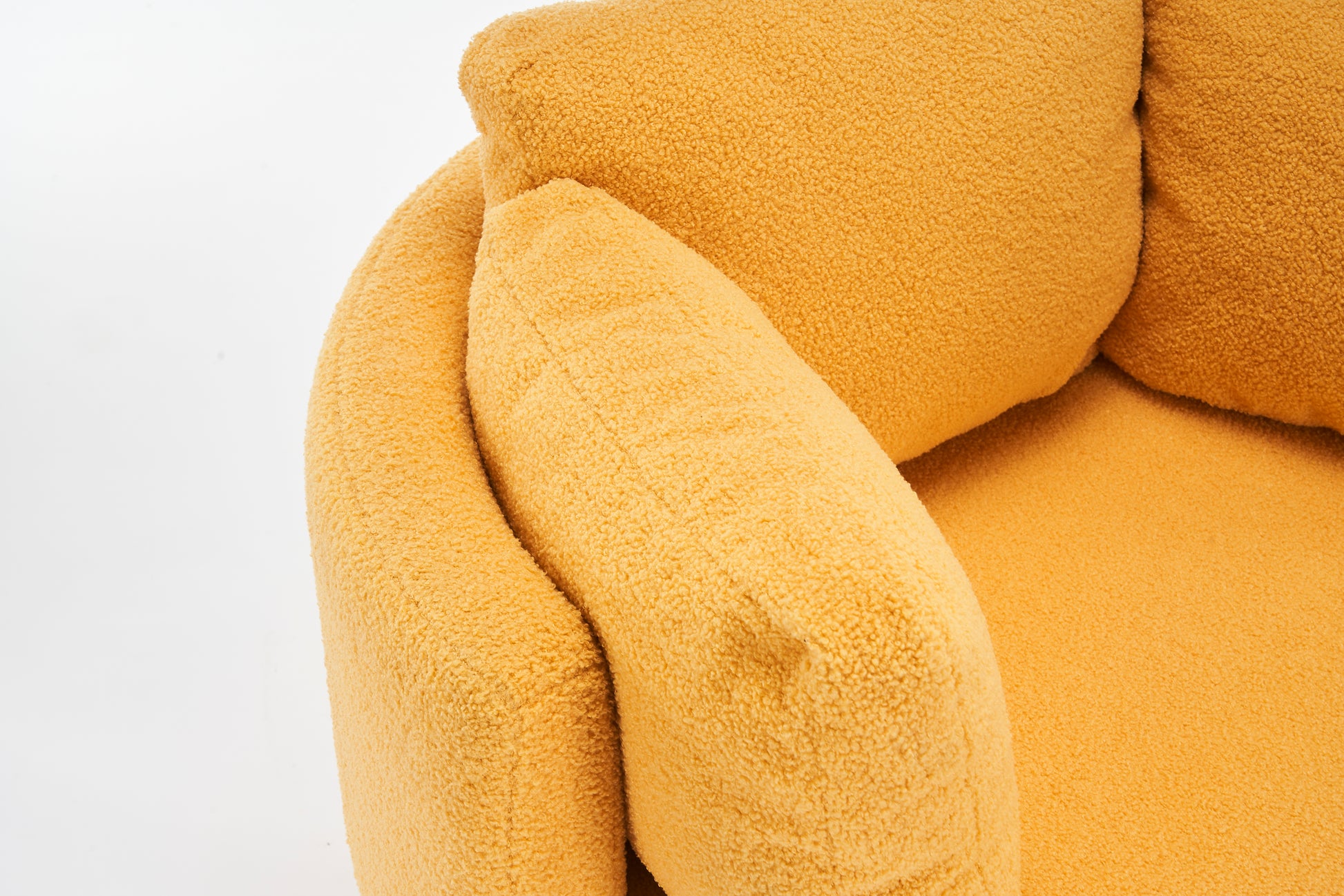 029 Teddy Fabric Swivel And Storage Chair With Back Cushion For Living Room,Yellow Yellow Primary Living Space Modern Foam Teddy