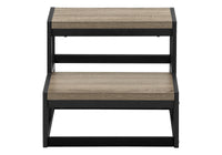 Ladder, Step Stool, Bedroom, Kitchen, Black Metal, Dark Taupe Laminate, Contemporary Taupe Mdf