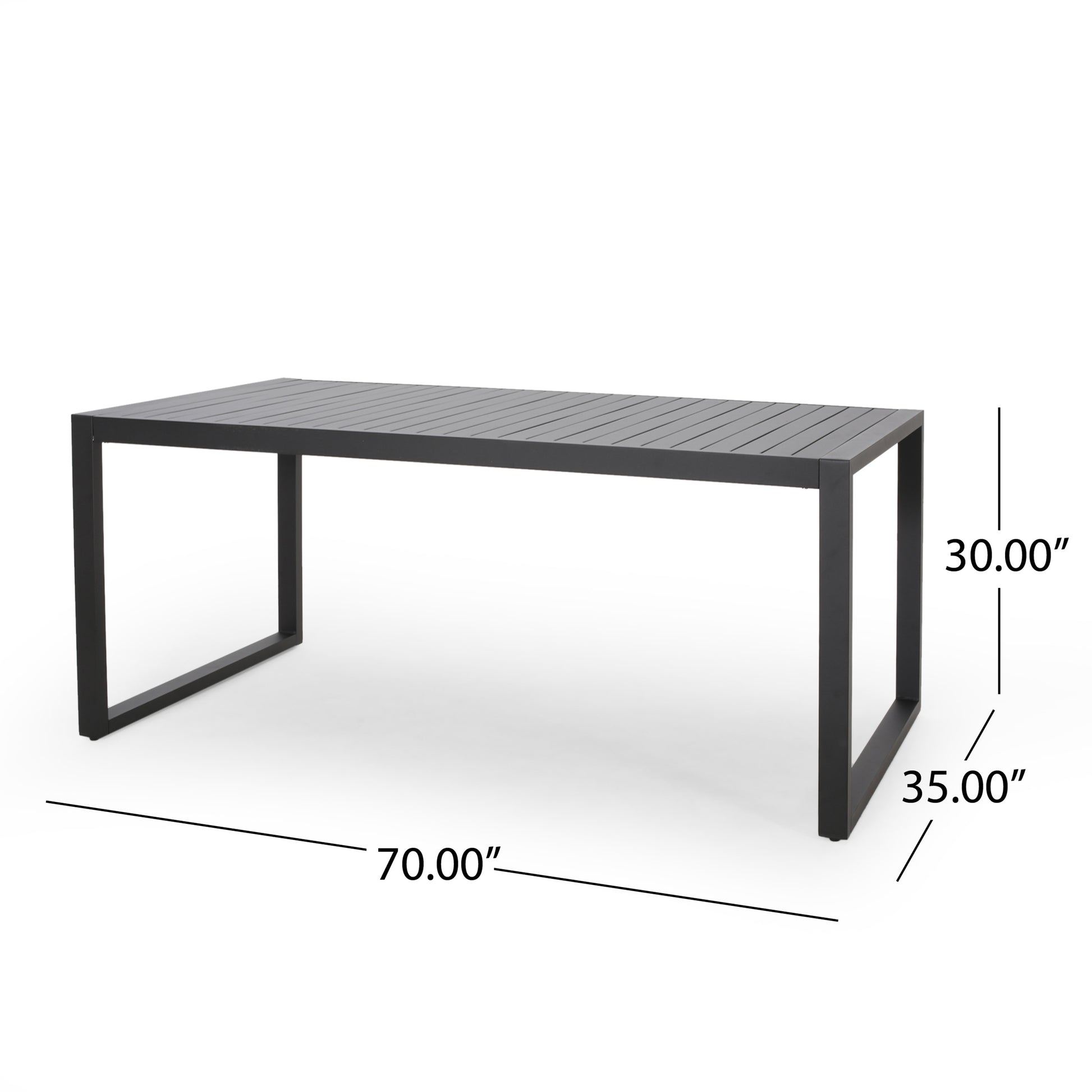 Outdoor Dining Set, Dining Chair Set Of 6 Aluminum Dining Table, Gray Black Black Grey Aluminum