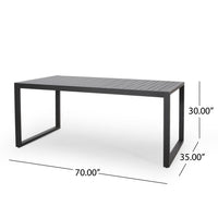 Outdoor Dining Set, Dining Chair Set Of 6 Aluminum Dining Table, Gray Black Black Grey Aluminum