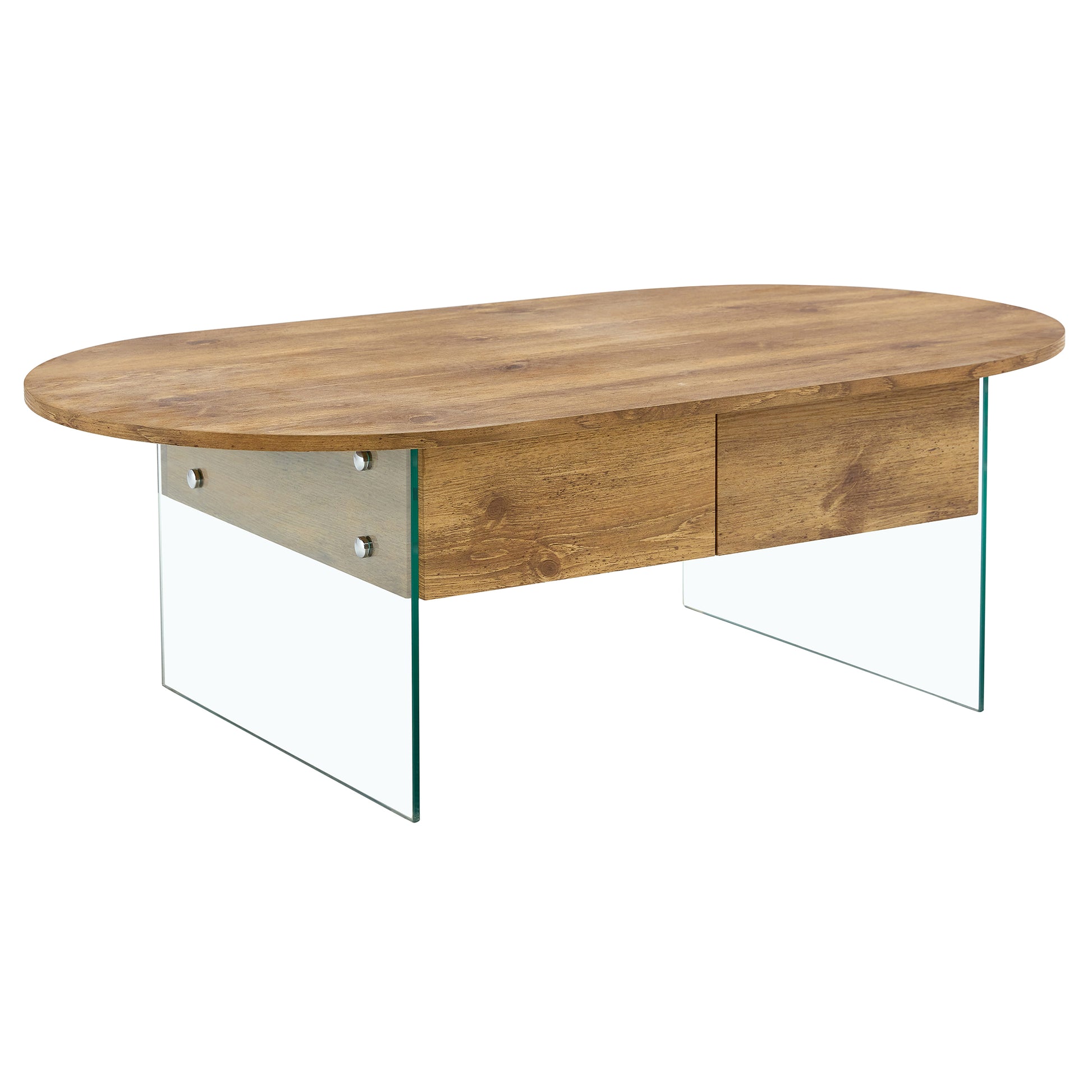 Coffee Table With Double Drawers. The Board Surface Is Mdf Sticker, And Both Sides Are Transparent Tempered Glass. The Design Is Simple And Elegant, With Excellent Storage Functions. Wood Mdf Glass