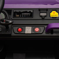 24V Xxxl Kids Ride On Utv W Parents Remote Control,Two Seater,Automatic Tipping Bucket,Rear Wheel Suspension,Slow Start,Portable Handle,Safety Belt,Led Light,Usb,Mp3,Bluetooth,Horn For Kids Aged 3 8. Purple 50 99 Lbs Polypropylene
