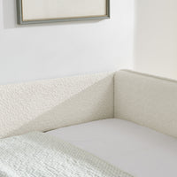 Daybed With Trundle Upholstered Tufted Sofa Bed, Full Size, Boucle Fabric, Beige 83"X58.5"X29.5" Beige Boucle