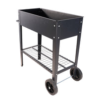 Aveyas Mobile Metal Raised Garden Bed Cart With Legs, Elevated Tall Planter Box With Wheels For Outdoor Indoors House Patio Backyard Vegetables Tomato Diy Herb Grow Black Black Metal