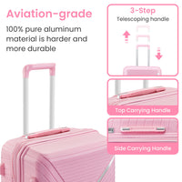 Luggage Sets 4 Piece 14 20 24 28 , Expandable Lightweight Suitcase With 4 Double 360 Degrees Mute Spinner Wheels Pp Materials Durable Tsa Lock Travel Luggage Pink Polypropylene