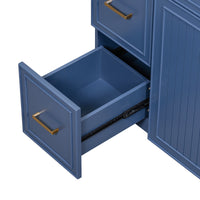 Cabinet Only 36" Blue Bathroom Vanity Sink Not Included Navy Blue Bathroom Solid Wood Mdf