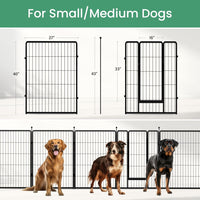 Dog Playpen, 40" Height 8 Panels Fence With Anti Rust Coating, Metal Heavy Portable Foldable Dog Pen For Medium Large Dogs Rv Camping, Black Black Metal