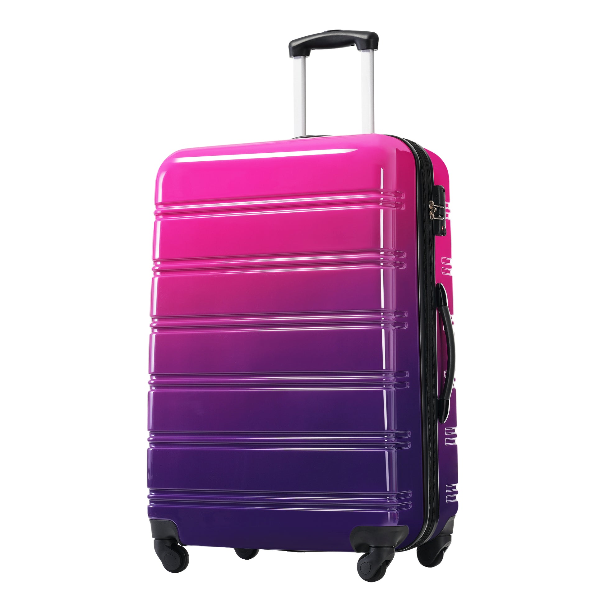 Hardshell Luggage Sets 3 Piece Gradient Color Expandable Suitcase With Spinner Wheels And Tsa Lock Lightweight 20" 24" 28" Available,Purple And Pink Multicolor Purple Abs