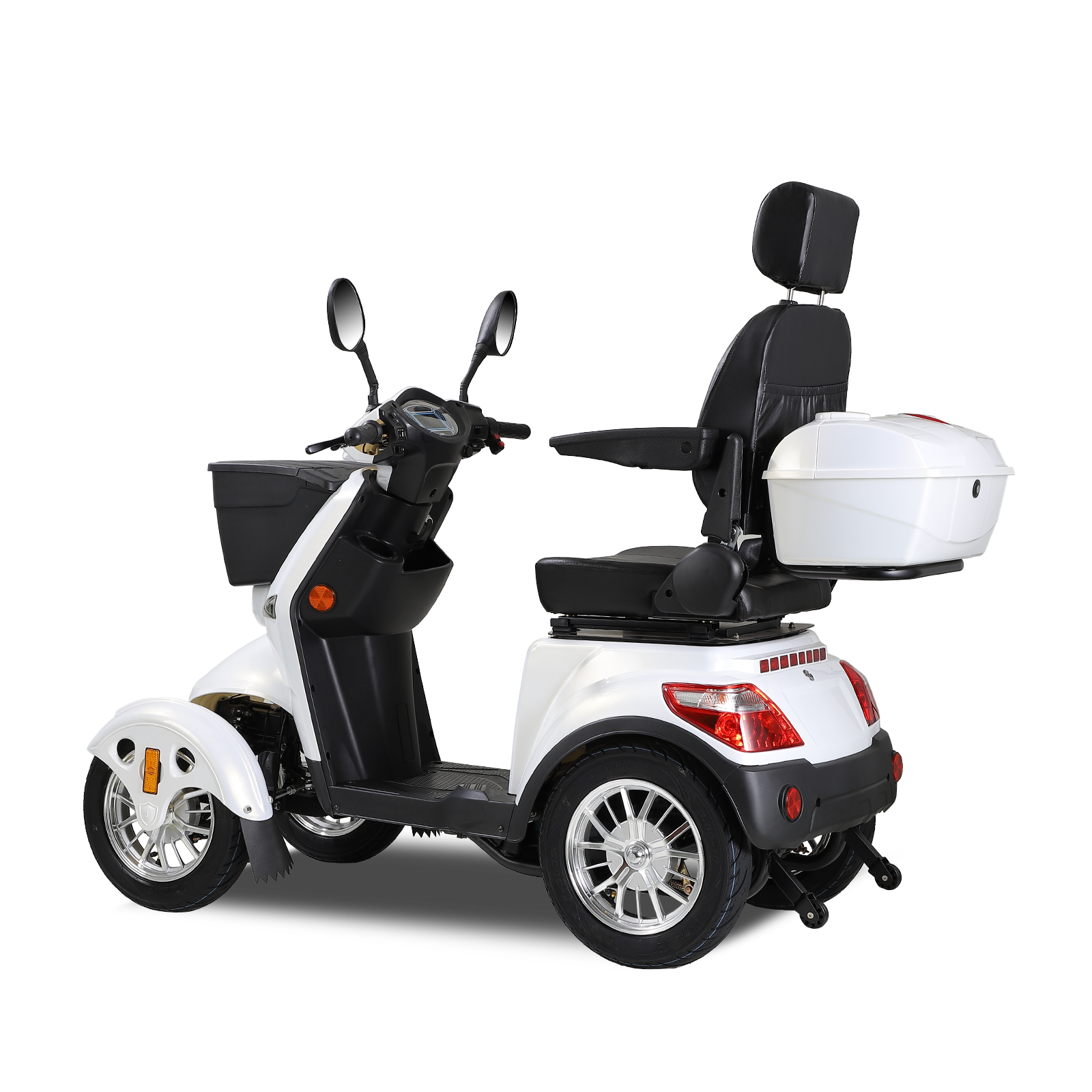 Xl3D4L Electric Mobility Recreational Travel Scooter For Adults,Mobility Scooters For Seniors, 4 Wheel Powered Mobility Scooters White Abs Pc Abs Pc