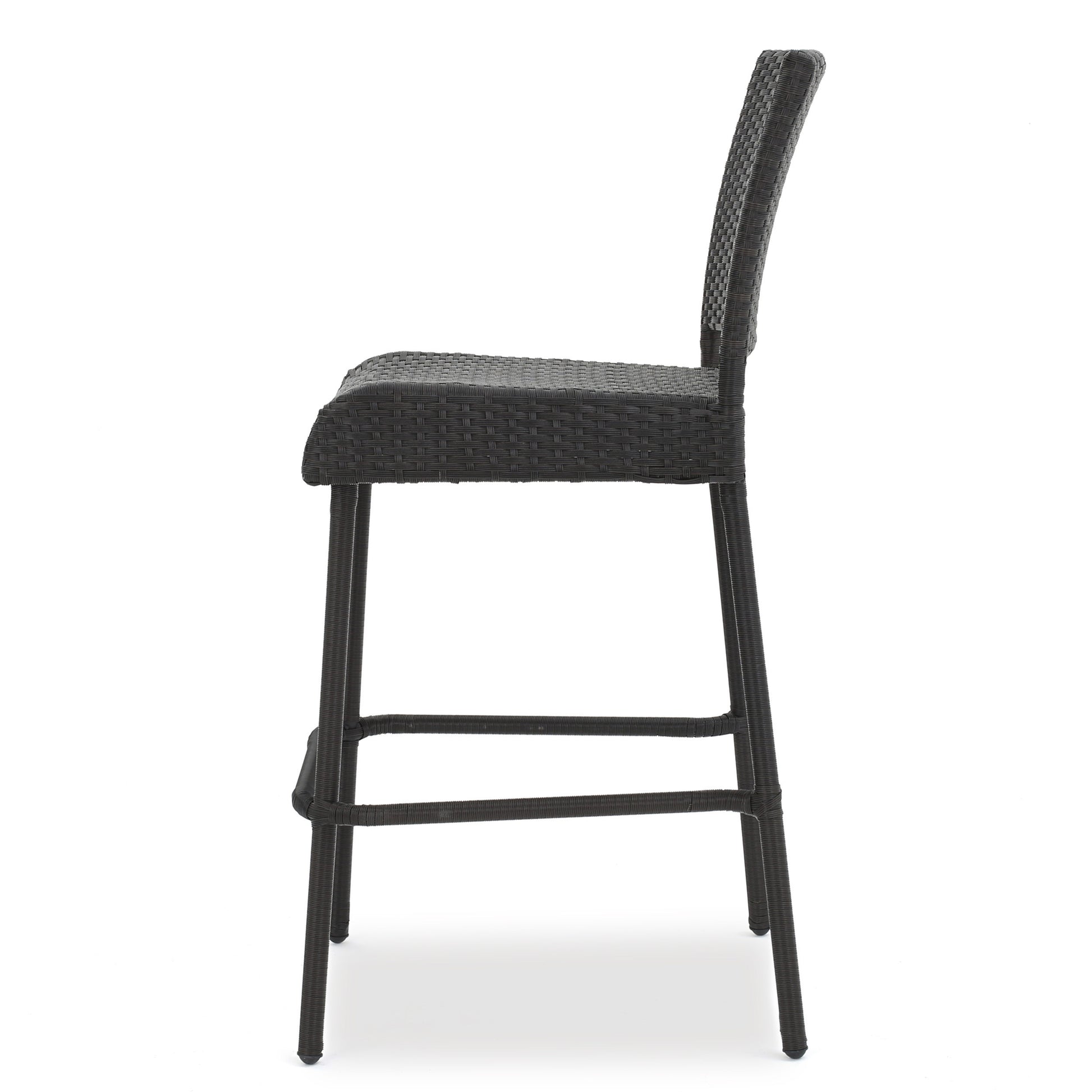 Outdoors Dark Brown Wicker Barstools Set Of 2 Dark Brown Garden & Outdoor Wicker