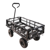 Black Double Fence Utility Cart Wagon Cart Garden Cart Trucks Make It Easier To Transport Firewood Black Metal