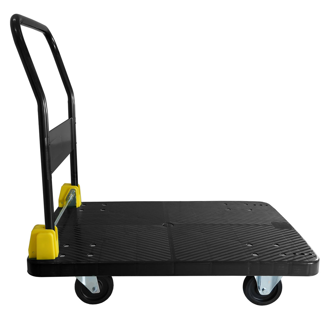 Foldable Platform Push Hand Truck Cart, 440 Lbs. Weight Capacity Black Metal