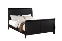 Modern 1Pc Eastern King Size Bed Bedroom Furniture Sleigh Design Headboard Footboard Plywood 1Pc Bedframe Box Spring Required King Black Wood Bedroom Contemporary,Modern,Transitional,Ultra Modern