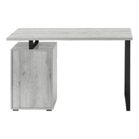 Computer Desk, Home Office, Laptop, Left, Right Set Up, Storage Drawers, 48"L, Work, Grey Laminate, Black Metal, Contemporary, Modern Grey Particle Board