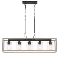 5 Light Kitchen Island Pendant Driftwood Ceiling Lights Steel Metal