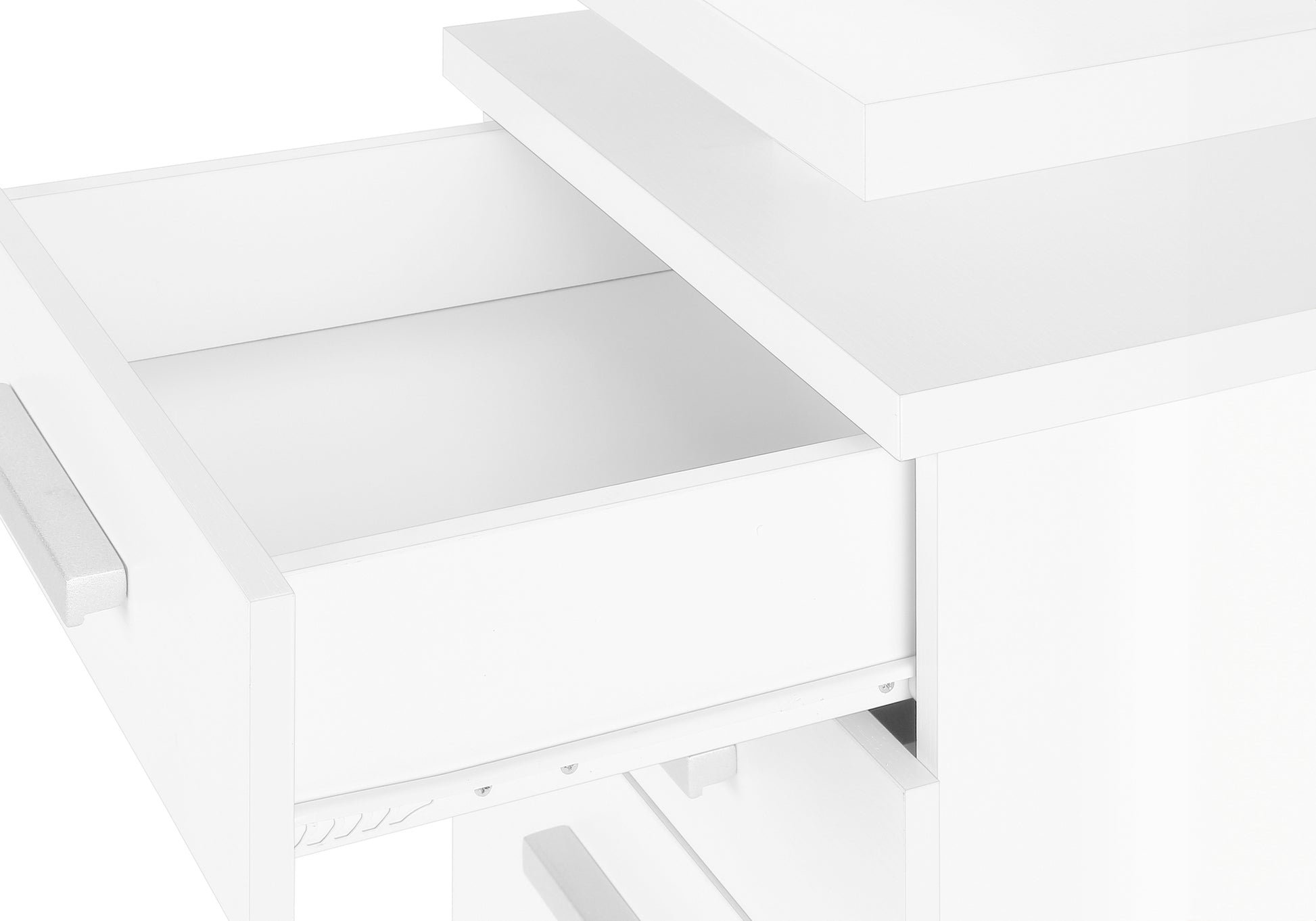 Computer Desk, Home Office, Laptop, Left, Right Set Up, Storage Drawers, 48"L, Work, White Laminate, Contemporary, Modern White Particle Board