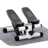 Mini Fitness Stepper, Hydraulic Fitness Stepper With Resistance Bands And Display, Silent Design, Weight Capacity 300Lbs, Portable Stepper For Total Body Workout,11.3"L X 12.6"W X 7.8"H,White White Abs Rubber Steel Q235