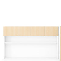 2 Door Wooden Storage Desk Wardrobe For Bedroom With Shelves And Drawers,Natural Natural Mdf Lvl