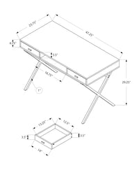 Computer Desk, Home Office, Laptop, Storage Drawers, 48"L, Work, Brown Laminate, Black Metal, Contemporary, Modern Brown Particle Board