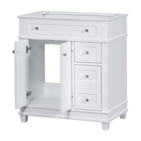 30" Bathroom Vanity Cabinet Without Sink, Free Standing Vanity With 2 Drawers& Soft Closing Doors, Solid Wood Frame Bathroom Cabinet, White Not Include Sink 2 White 2 1 Bathroom Freestanding Solid Wood Mdf Painted