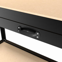 63" Tools Cabinet Working Tables Workbench Tool Storage Workshop Table With Drawers And Pegboard Black Steel