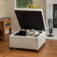 Richmond Kd Storage Ottoman Beige Fabric