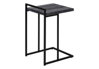 Accent Table, C Shaped, End, Side, Snack, Living Room, Bedroom, Black Laminate, Black Metal, Contemporary, Modern Black Particle Board