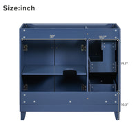 Cabinet Only 36" Blue Bathroom Vanity Sink Not Included Navy Blue Bathroom Solid Wood Mdf