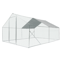 Xpt034 Outdoor Chicken Coop Metal Big Space 13*10*6Ft Silver Grey Metal