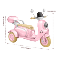 12V Kids Motorcycle, 3 Wheels 12V Kids Ride On Motorcycle With Mp3, Bluetooth, Headlight, Storage Box, Motorcycle For Kids Pink Pink Polypropylene