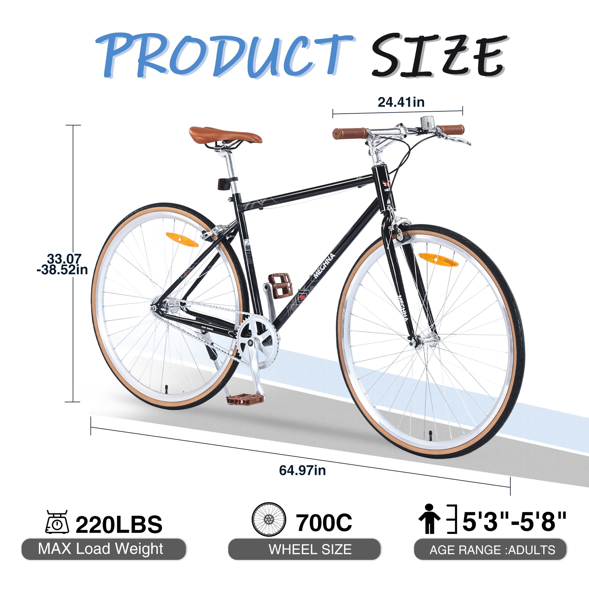 Single Speed Retro Style 700C Road Bike For Men Women'S City Bicycle,Steel Frame Black Steel