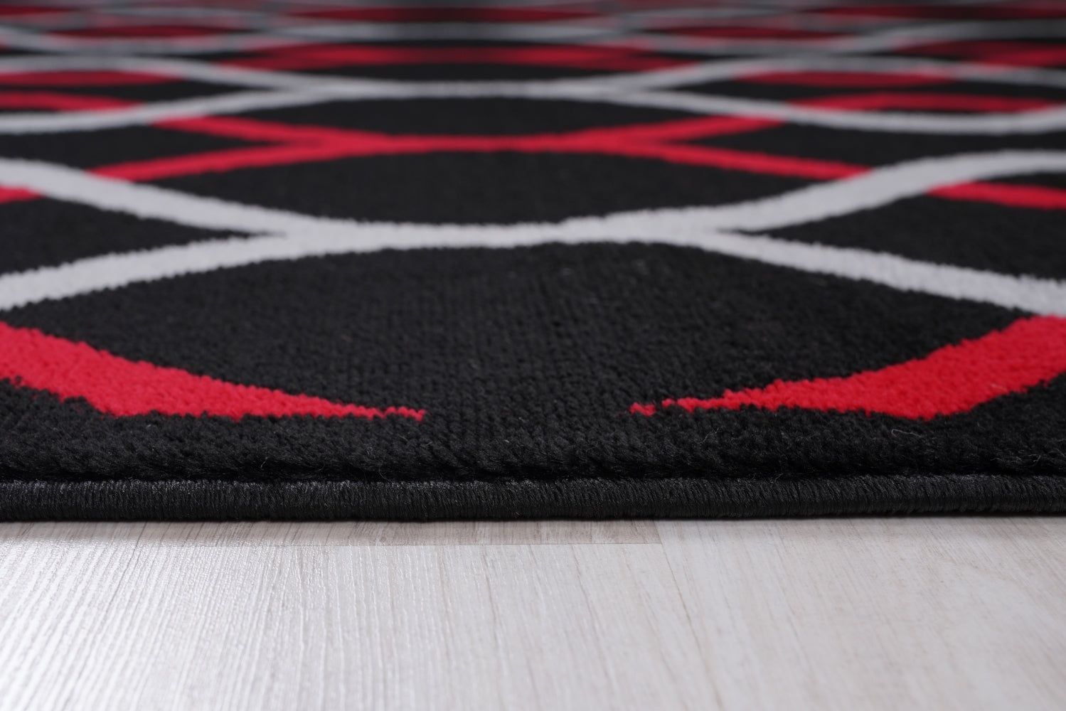 Jersey Area Rugs, Carpets For Livingroom, 7X10 Area Rugs ,3986 Black Red Rectangle 8&10 Black Red Contemporary Abstract Polypropylene